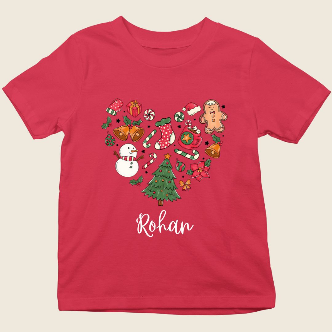 Christmas Heart kids Christmas tee