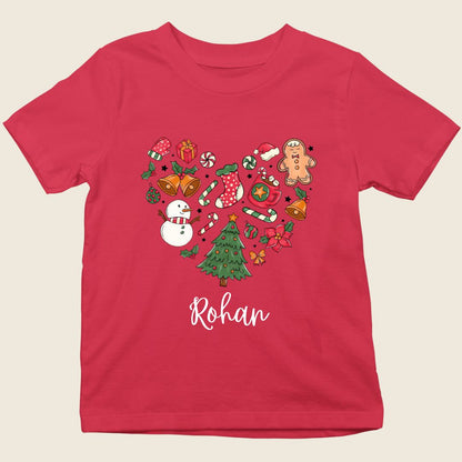 Christmas Heart kids Christmas tee