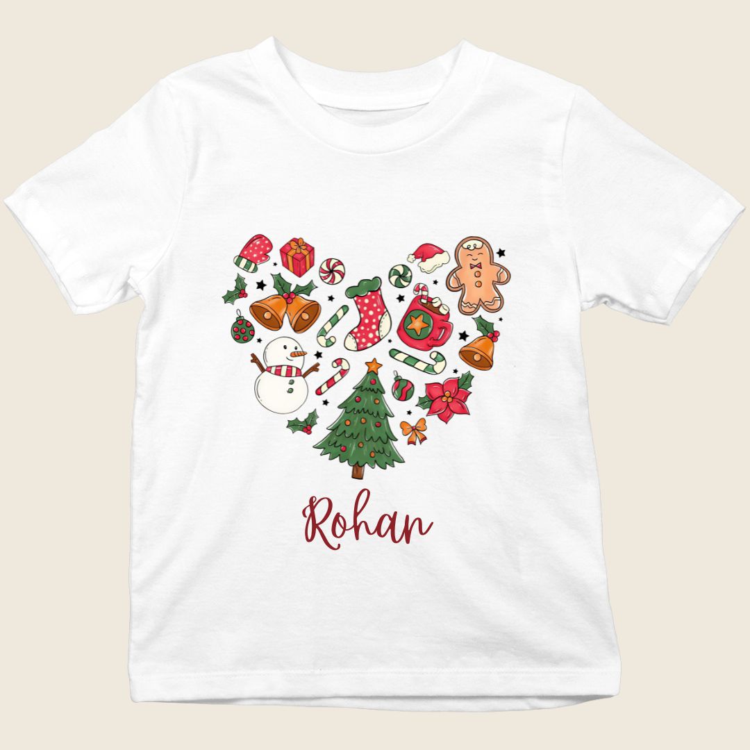 Christmas Heart kids Christmas tee