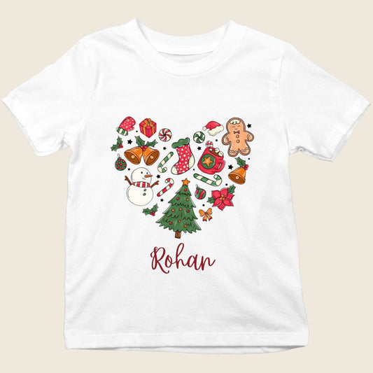 Christmas Heart kids Christmas tee